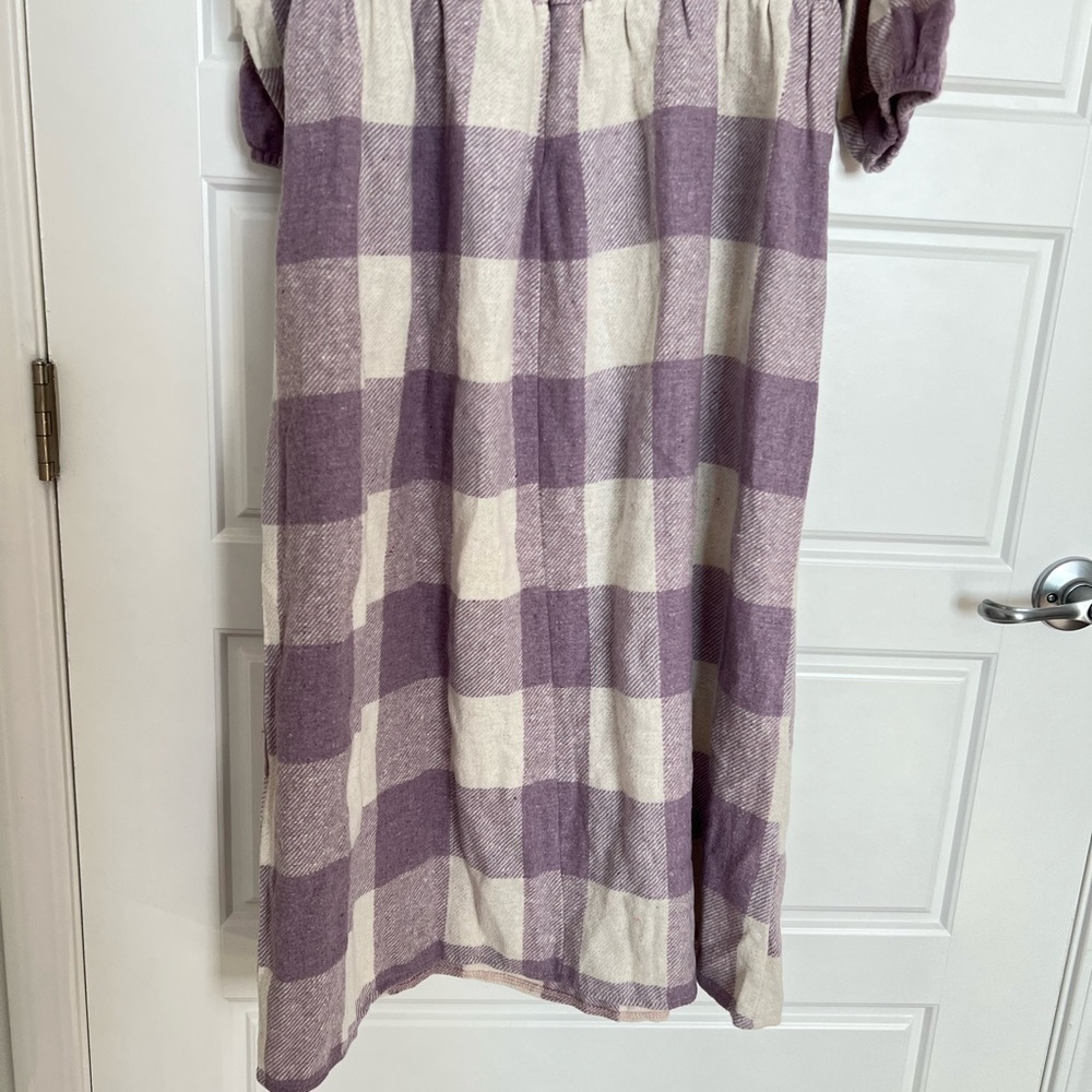 𝅺trendyol Women’s Purple Checkered‎ Dress Size 40 NWT - Picture 6 of 11